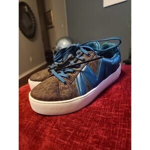 Michael Kors poppy lace up Brown and lagoon, colorway 8.5